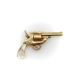 Vintage 14k Gold & Mother-of-Pearl Miniature Gun Pendant or Charm Pendant Kirsten's Corner 