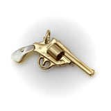Vintage 14k Gold & Mother-of-Pearl Miniature Gun Pendant or Charm Pendant Kirsten's Corner 