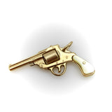 Vintage 14k Gold & Mother-of-Pearl Miniature Gun Pendant or Charm Pendant Kirsten's Corner 