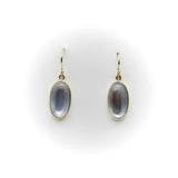 Signature 14K Gold Moonstone Cabochon Earrings with Shepherd Hooks Earrings Kirsten's Corner 