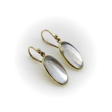Signature 14K Gold Moonstone Cabochon Earrings with Shepherd Hooks Earrings Kirsten's Corner 