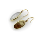 Signature 14K Gold Moonstone Cabochon Earrings with Shepherd Hooks Earrings Kirsten's Corner 