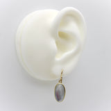 Signature 14K Gold Moonstone Cabochon Earrings with Shepherd Hooks Earrings Kirsten's Corner 