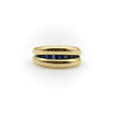 Vintage French 18k Gold Cannel Set Sapphire Ring by MC Paris ring Kirsten's Corner 