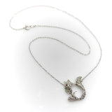 Retro Platinum Encrusted Squirrel Pendant with 14K White Gold Chain Necklace Kirsten's Corner 
