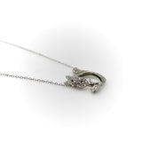Retro Platinum Encrusted Squirrel Pendant with 14K White Gold Chain Necklace Kirsten's Corner 
