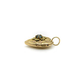 10K Gold Art Deco Zircon and Flowered Heart Locket locket Kirsten's Corner 