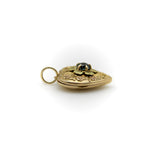 10K Gold Art Deco Zircon and Flowered Heart Locket locket Kirsten's Corner 