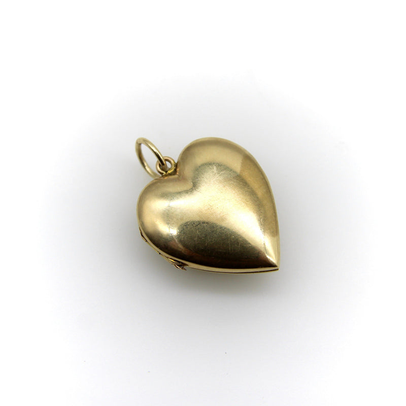 10K Gold Art Deco Zircon and Flowered Heart Locket locket Kirsten's Corner 