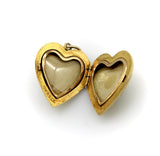 10K Gold Art Deco Zircon and Flowered Heart Locket locket Kirsten's Corner 