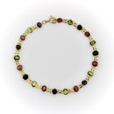 Vintage 18K Gold Blue and Green Sapphire and Ruby Bracelet Kirsten's Corner 