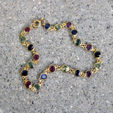 Vintage 18K Gold Blue and Green Sapphire and Ruby Bracelet Kirsten's Corner 