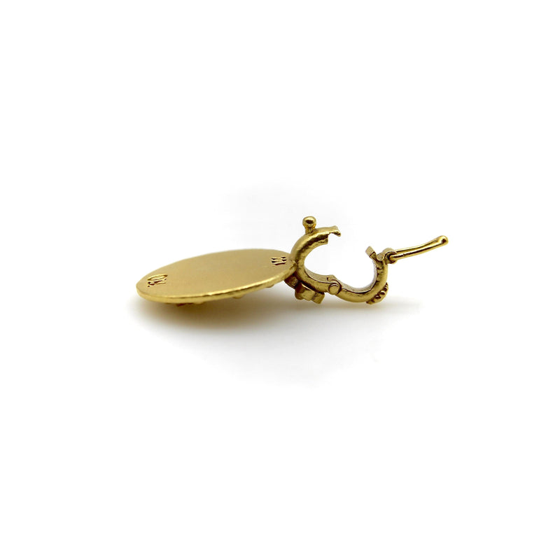 22K Gold Orly Marcel Buddha Pendant with Diamond Flower Bail Kirsten's Corner 