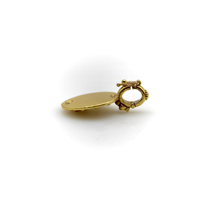 22K Gold Orly Marcel Buddha Pendant with Diamond Flower Bail Kirsten's Corner 