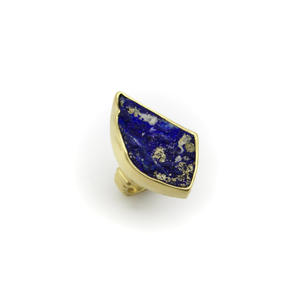 18K Gold Freeform Artisan Lapis Lazuli Ring Ring Kirsten's Corner 