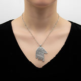 Vintage Berber Hand of Fatima/ Hamsa Sterling Silver Geometric Motif Pendant Pendant, Charm Kirsten's Corner 