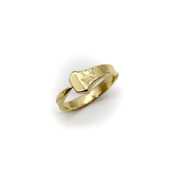 14K Gold Edwardian-Inspired Lucky Nail Ring Ring Kirsten's Corner 