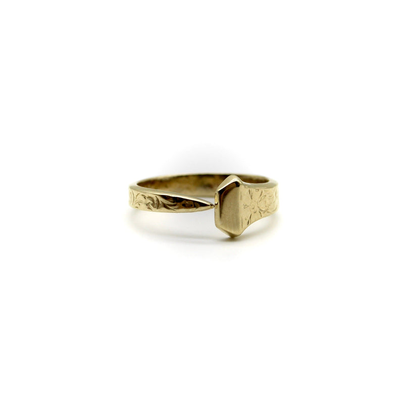 14K Gold Edwardian-Inspired Lucky Nail Ring Ring Kirsten's Corner 
