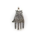 Vintage Berber Hand of Fatima/ Hamsa Sterling Silver Pendant with Central Flower Motif Pendant, Charm Kirsten's Corner 