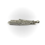 Vintage Berber Hand of Fatima/ Hamsa Sterling Silver Pendant with Central Flower Motif Pendant, Charm Kirsten's Corner 