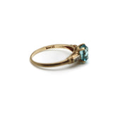 14K Gold Art Deco Zircon and Diamond Solitaire Ring Ring Kirsten's Corner 