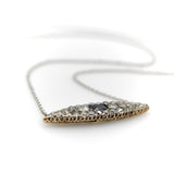 Victorian 14K Gold Diamond and Sapphire Eye-Shaped Pendant Necklace Necklace Kirsten's Corner 
