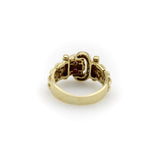 Vintage 18K Gold Diamond and Ruby Buckle Ring ring Kirsten's Corner 