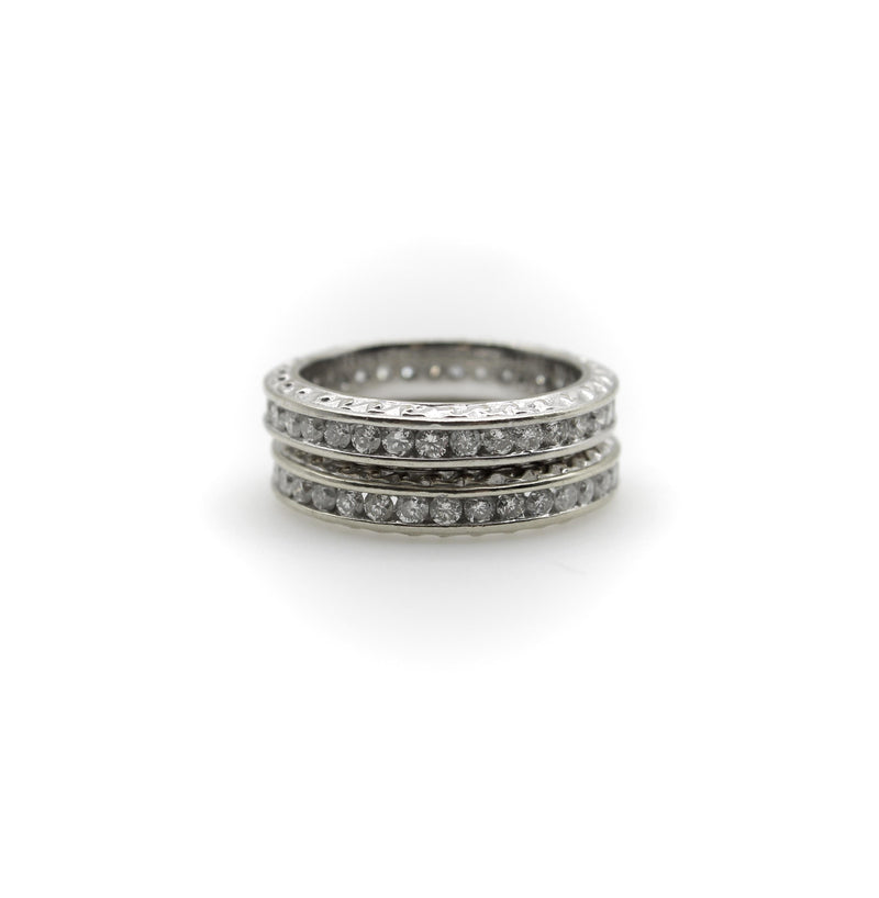14K White Gold 1 Carat Diamond Chanel Set Eternity Band Kirsten's Corner 