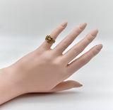 Vintage 18K Gold Diamond and Ruby Buckle Ring ring Kirsten's Corner 