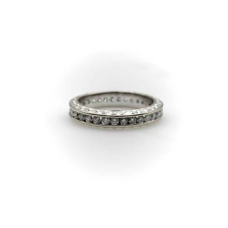 14K White Gold 1 Carat Diamond Chanel Set Eternity Band Kirsten's Corner 