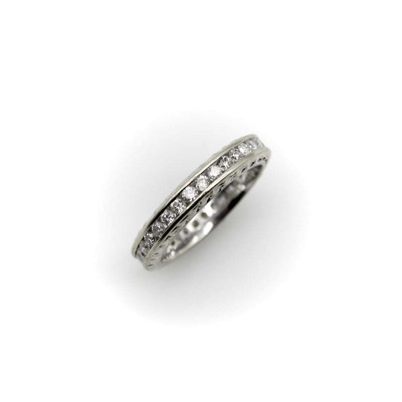 14K White Gold 1 Carat Diamond Chanel Set Eternity Band Kirsten's Corner 