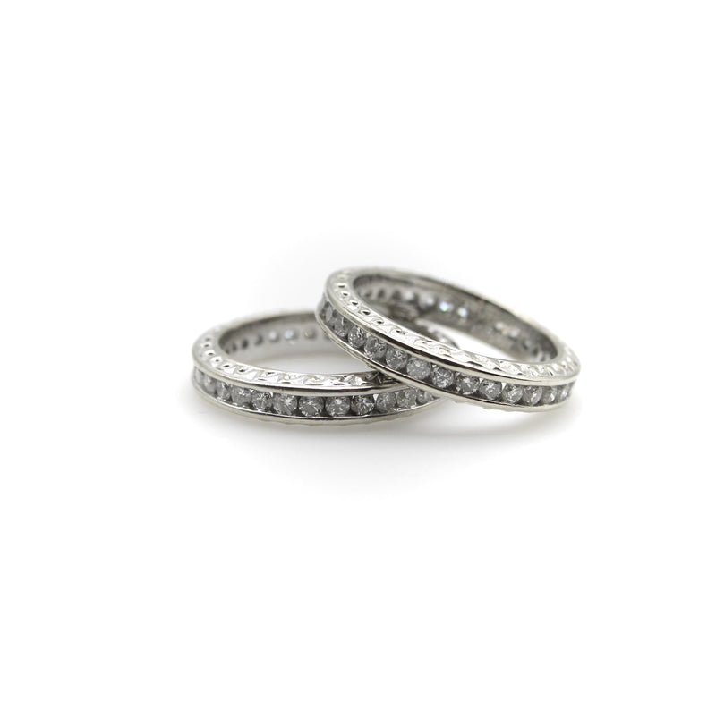 14K White Gold 1 Carat Diamond Chanel Set Eternity Band Kirsten's Corner 