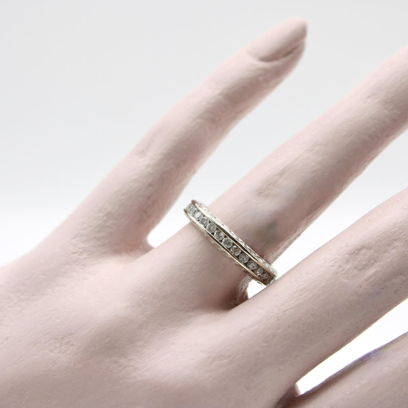 14K White Gold 1 Carat Diamond Chanel Set Eternity Band Kirsten's Corner 