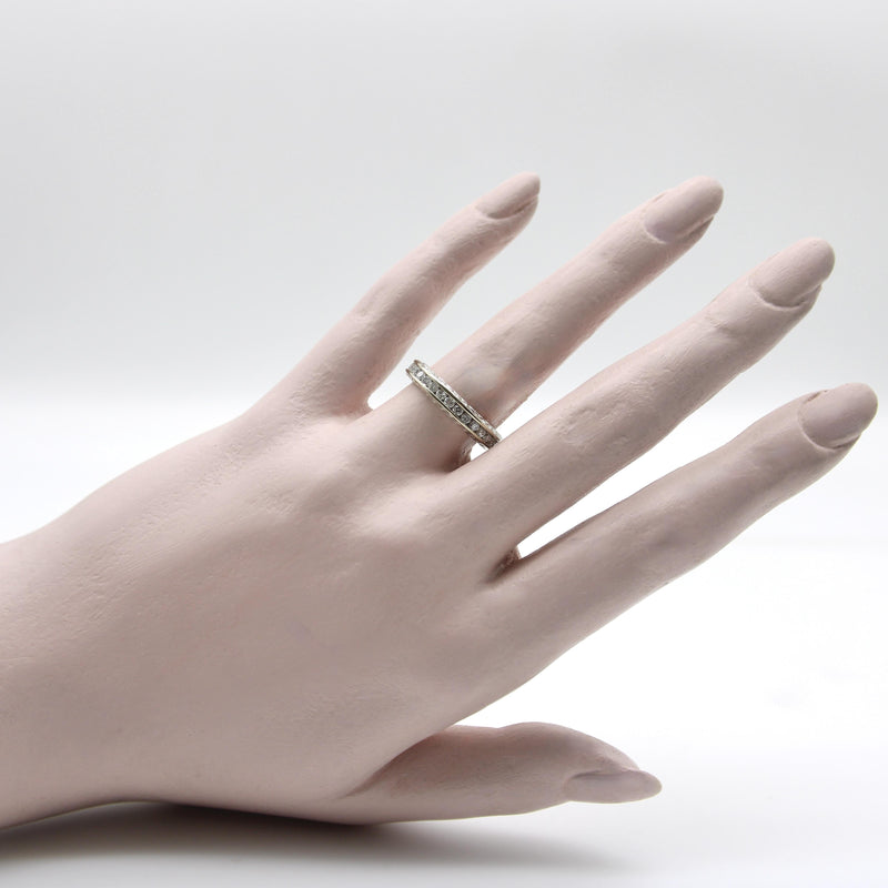 14K White Gold 1 Carat Diamond Chanel Set Eternity Band Kirsten's Corner 