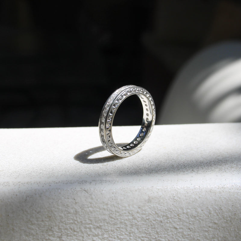 14K White Gold 1 Carat Diamond Chanel Set Eternity Band Kirsten's Corner 