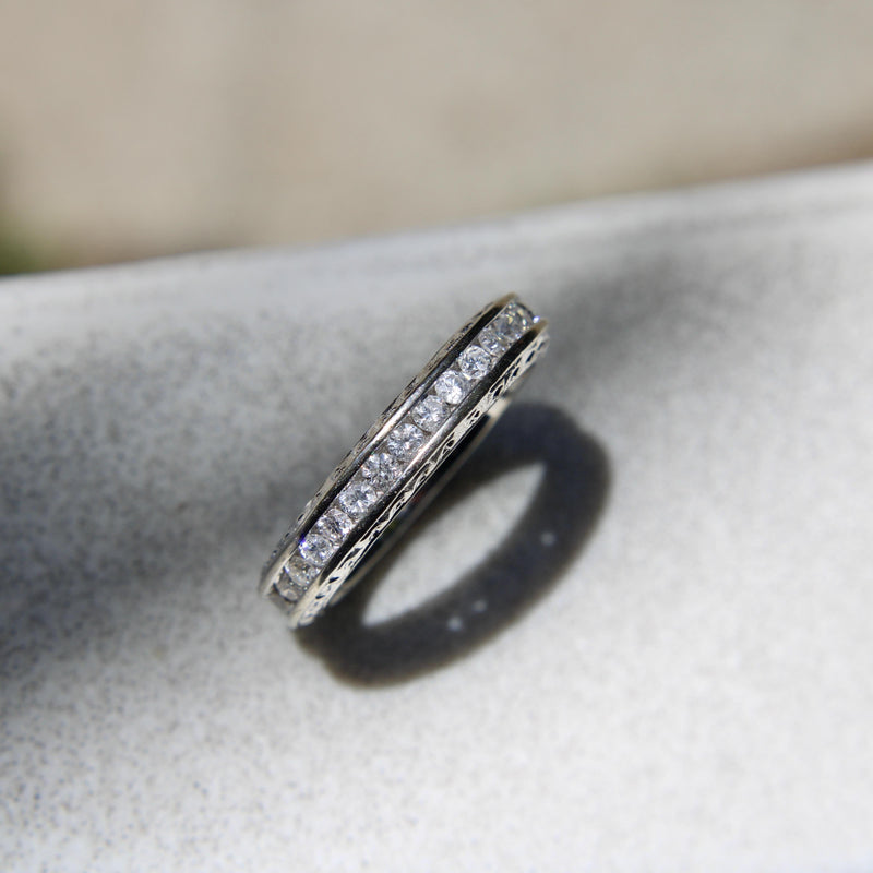 14K White Gold 1 Carat Diamond Chanel Set Eternity Band Kirsten's Corner 