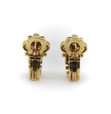 Vintage 18K Gold Diamond and Ruby Buckle Huggie Earrings Earrings Kirsten's Corner 