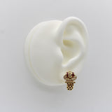 Vintage 18K Gold Diamond and Ruby Buckle Huggie Earrings Earrings Kirsten's Corner 