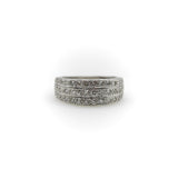 Art Deco 18K Gold Triple Row Pave Diamond Band Kirsten's Corner 