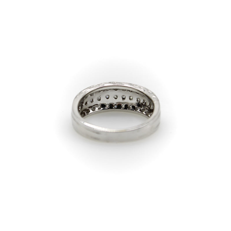 Art Deco 18K Gold Triple Row Pave Diamond Band Kirsten's Corner 