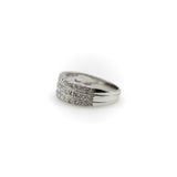 Art Deco 18K Gold Triple Row Pave Diamond Band Kirsten's Corner 