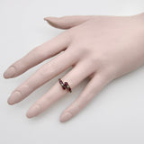 14K Gold Victorian Era Ruby and Pearl Bypass Ring Ring Kirsten's Corner 