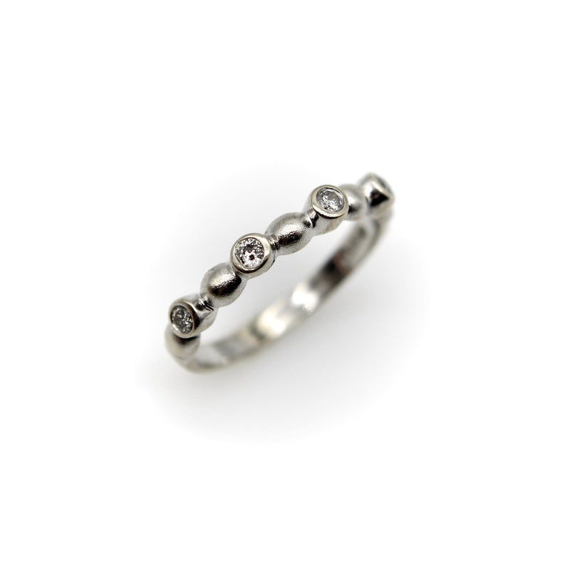 Vintage 14K White Gold Diamond Bubble Ring jewelry Kirsten's Corner 