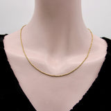 Vintage Italian 18K Gold Bright Cut Work Woven Snake Chain