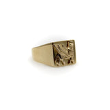 Vintage 18K Gold Lamassu Men’s Signet Ring Kirsten's Corner 