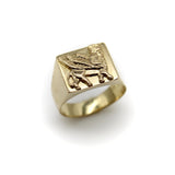 Vintage 18K Gold Lamassu Men’s Signet Ring Kirsten's Corner 