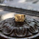 Vintage 18K Gold Lamassu Men’s Signet Ring Kirsten's Corner 