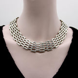 Vintage Sterling Silver Taxco Wide-Link Collar Necklace