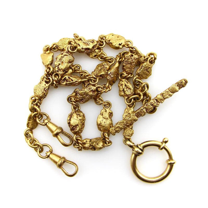 Alaskan Gold Rush 20K Gold Nugget Watch Chain and Necklace Chain Kirsten's Corner 