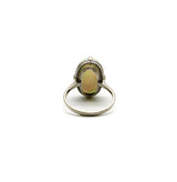 Art Deco Platinum Opal Cabochon Ring Ring Kirsten's Corner 